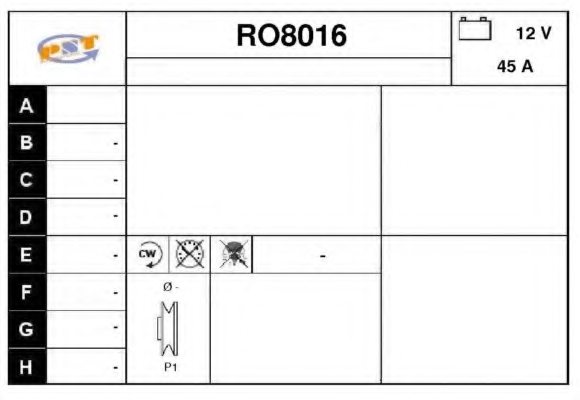 SNRA RO8016 Alternator